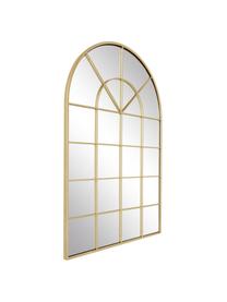 Specchio da parete look finestra Clarita, Cornice: metallo rivestito, Retro: pannelli di fibra a media, Superficie dello specchio: lastra di vetro, Dorato, Larg. 60 x Alt. 90 cm