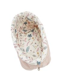 Opbergmandenset Pressed Leaves van biokatoen, 2-delig, Bekleding: 100% biokatoen, Roze, crèmewit, meerkleurig, patroon, Set met verschillende formaten
