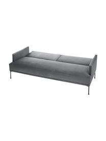 Canapé convertible 3 places Fluente, Velours gris foncé, larg. 220 x long. 86 cm