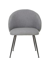 Gestoffeerde stoelen Luisa in grijs, 2 stuks, Bekleding: 100% polyester, Poten: gepoedercoat metaal, Geweven stof grijs, zwart, B 59 x D 58 cm