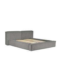 Polsterbett Lennon aus Cord mit Stauraum, Bezug: Cord (98% Polyester, 2% P, Gestell: Massives Kiefernholz, FSC, Füße: Holz, FSC-zertifiziert, K, Cord Grau, B 180 x L 200 cm