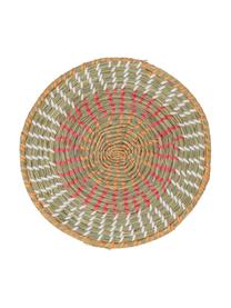 Sets de table ronds en fibres naturelles Mexico, 6 élém., Paille, Multicolore, Ø 38 cm