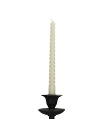 Velas candelabro Twisted, 4 uds., Cera, Blanco, L 26 cm