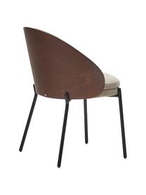 Zamatová čalúnená stolička Eamy, Zamatová béžová, čierna, Š 55 x H 53 cm