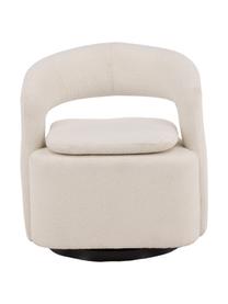 Fauteuil pivotant en tissu bouclé Laurel, Tissu bouclé blanc crème, larg. 69 x haut. 75 cm