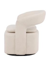 Fauteuil pivotant en tissu bouclé Laurel, Tissu bouclé blanc crème, larg. 69 x haut. 75 cm