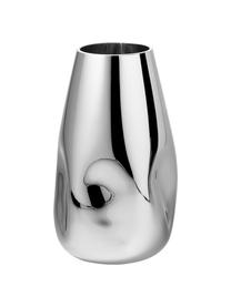 Große mundgeblasene Glas-Vase Mirror, Silberfarben, Ø 20 x H 35 cm