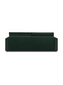 Divano letto 3 posti in velluto  con contenitore Tasha, Rivestimento: velluto (100% poliestere), Struttura: legno di pino massiccio, , Piedini: materiale sintetico, Velluto verde, Larg. 235 x Prof. 100 cm