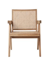 Fauteuil lounge en cannage Sissi, Rotin, bois de chêne clair, larg. 58 x prof. 66 cm