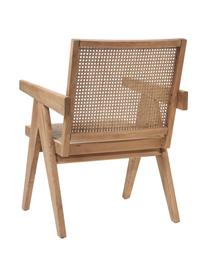 Fotel wypoczynkowy z plecionką wiedeńską Sissi, Stelaż: lite drewno dębowe, Jasne drewno naturalne, S 58 x G 66 cm