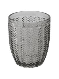 Vasos de colores con relive Geometrie, 6 uds., Vidrio, Multicolor transparente, Ø 8 x Al 10 cm, 240 ml