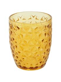Set 6 bicchieri con motivo in rilievo Geometrie, Vetro, Blu, verde, grigio, rosa, giallo oro, trasparenti, Ø 8 x Alt. 10 cm, 240 ml
