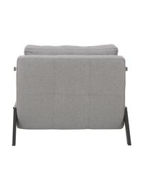Poltrona letto in tessuto grigio chiaro con piedini in metallo Edward, Rivestimento: 100% poliestere 40.000 ci, Tessuto grigio chiaro, Larg. 96 x Prof. 98 cm