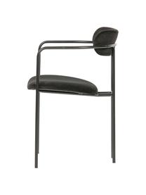 Chaise en velours Elvy, Velours noir, larg. 52 x prof. 50 cm