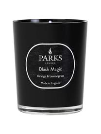 Duftkerze Black Magic (Orange & Zitronengras), Behälter: Glas, Deckel: Metall, Orange & Zitronengras, Ø 7 x H 9 cm