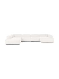 Divano componibile Lennon, Rivestimento: 100% poliestere Con 115.0, Struttura: legno di pino massiccio, , Piedini: plastica, Tessuto beige, Larg. 418 x Alt. 68 cm, chaise-longue a sinistra