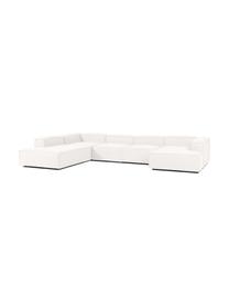 Divano componibile Lennon, Rivestimento: 100% poliestere Con 115.0, Struttura: legno di pino massiccio, , Piedini: plastica, Tessuto beige, Larg. 418 x Alt. 68 cm, chaise-longue a sinistra