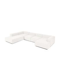 Divano componibile Lennon, Rivestimento: 100% poliestere Con 115.0, Struttura: legno di pino massiccio, , Piedini: plastica, Tessuto beige, Larg. 418 x Alt. 68 cm, chaise-longue a sinistra