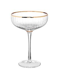 Champagneglazen Golden Twenties met goudkleurige rand, extra groot, 400 ml, 2 stuks, Glas, Transparant, goudkleurig, Ø 13 x H 19 cm, 400 ml