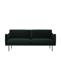 Canapé 2 places en velours et pieds en métal Moby, Velours vert foncé, larg. 170 x prof. 95 cm