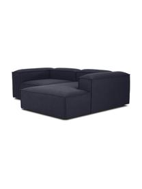 Narożna sofa modułowa Lennon, Tapicerka: 100% poliester Dzięki tka, Stelaż: lite drewno sosnowe, cert, Nogi: tworzywo sztuczne Nogi zn, Ciemnoniebieska tkanina, S 238 x G 180 cm, lewostronna