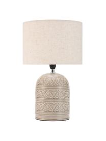 Tafellamp Tender Pearl, Lampenkap: stof, Lampvoet: keramiek, Crèmewit, greige, Ø 23 x H 36 cm
