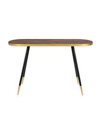 Konzolový stolík s oválnou doskou Denise, Jaseňové drevo, odtiene zlatej, Š 121 x H 41 cm