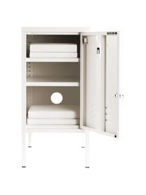 Table de chevet Shorty, Acier, revêtement par poudre, Blanc crème, larg. 35 x haut. 72 cm
