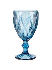 Súprava pohárov na víno so štruktúrovaným vzorom Colorado, 4 diely, Sklo, Zelená, bledoružová, modrá, sivá, Ø 9 x V 17 cm
