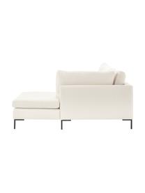 Sofa narożna z metalowymi nogami Luna, Tapicerka: 100% poliester Dzięki tka, Stelaż: lite drewno bukowe, Nogi: metal galwanizowany, Beżowa tkanina, S 280 x G 184 cm, prawostronna