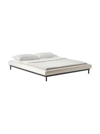 Polsterbett Meya ohne Kopfteil, Bezug: Fein strukturierter Webst, Korpus: Metall, pulverbeschichtet, Webstoff Beige, B 140 x L 200 cm