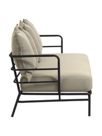 Tuin loungebank Mareluz (3-zits), Frame: verzinkt metaal en gelakt, Beige, B 197 x D 75 cm
