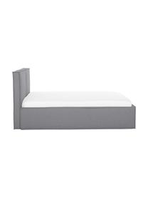 Gestoffeerd bed Dream met opbergruimte, Bekleding: polyester (gestructureerd, Frame: massief grenenhout, FSC-g, Geweven stof donkergrijs, B 180 x L 200 cm
