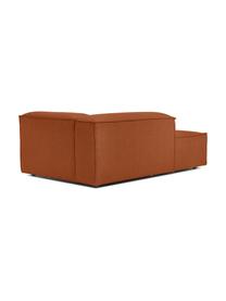 Chaise longue hoekmodule Lennon, Bekleding: 100% polyester De slijtva, Frame: massief grenenhout, FSC-g, Poten: kunststof, Geweven stof terracotta, B 119 x D 180 cm, hoekdeel links