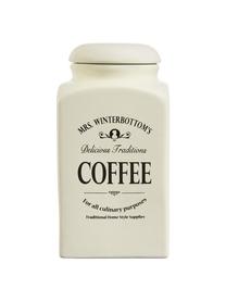 Aufbewahrungsdose Mrs Winterbottoms Coffee, Steingut, Cremeweiß, Schwarz, B 11 x H 21 cm, 1,3 L