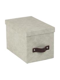 Caja Kristina II, 2 uds., Caja: canvas, cartón rígido (10, Asa: cuero, Beige, An 14 x Al 15 cm
