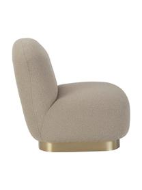 Poltroncina in bouclé Elsie, Rivestimento: bouclé (poliestere) Il ri, Struttura: compensato, Bouclé taupe, dorato, Larg. 77 x Prof. 84 cm