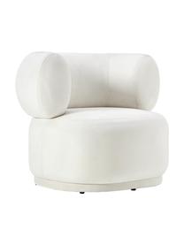 Fluwelen fauteuil Cori in crèmewit, Bekleding: 100 % polyester (fluweel), Frame: eucalyptushout, Fluweel crèmewit, B 100 cm x H 84 cm
