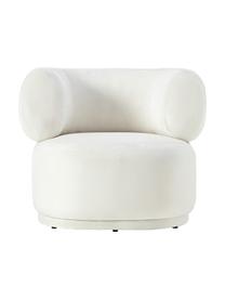 Fluwelen fauteuil Cori in crèmewit, Bekleding: 100 % polyester (fluweel), Frame: eucalyptushout, Fluweel crèmewit, B 100 cm x H 84 cm