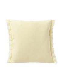 Housse de coussin en lin à franges Luana, 100 % pur lin

Le lin est naturellement doté d'un toucher plutôt rugueux et d'un aspect froissé
Sa résistance élevée au accrocs lui confère robustesse et longévité, Jaune, larg. 40 x long. 40 cm