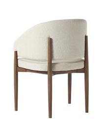 Armstoel Nemo met gestoffeerde zitvlak, Bekleding: polyester Met 30.000 schu, Frame: essenhout, Geweven stof beige, donker essenhout, B 61 x H 81 cm