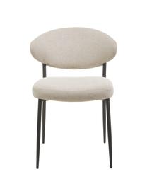 Sedia imbottita Adele 2 pz, Rivestimento: 95% poliestere, 5% nylon , Struttura: metallo verniciato a polv, Tessuto beige, Larg. 54 x Prof. 57 cm