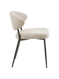 Sedia imbottita Adele 2 pz, Rivestimento: 95% poliestere, 5% nylon , Struttura: metallo verniciato a polv, Tessuto beige, Larg. 54 x Prof. 57 cm