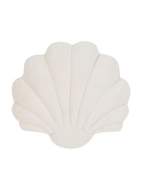 Zamatový vankúš v tvare mušle Shell, Krémovobiela, Š 32 x D 27 cm