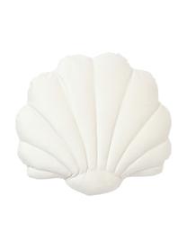 Poduszka z aksamitu Shell, Kremowobiały, S 32 x D 27 cm