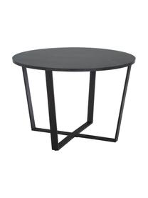 Okrągły stół do jadalni o wyglądzie marmuru Amble, Blat: płyta pilśniowa średniej , Czarny, o wyglądzie marmuru, Ø 110 x W 75 cm