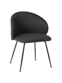 Chaise rembourrée Luisa, 2 pièces, Tissu noir, noir, larg. 59 x prof. 58 cm