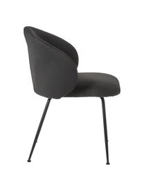 Chaise rembourrée Luisa, 2 pièces, Tissu noir, noir, larg. 59 x prof. 58 cm