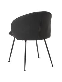 Chaise rembourrée Luisa, 2 pièces, Tissu noir, noir, larg. 59 x prof. 58 cm