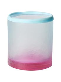 Teelichthalter Pastel, Glas, Blau, Rosa, Ø 9 x H 10 cm